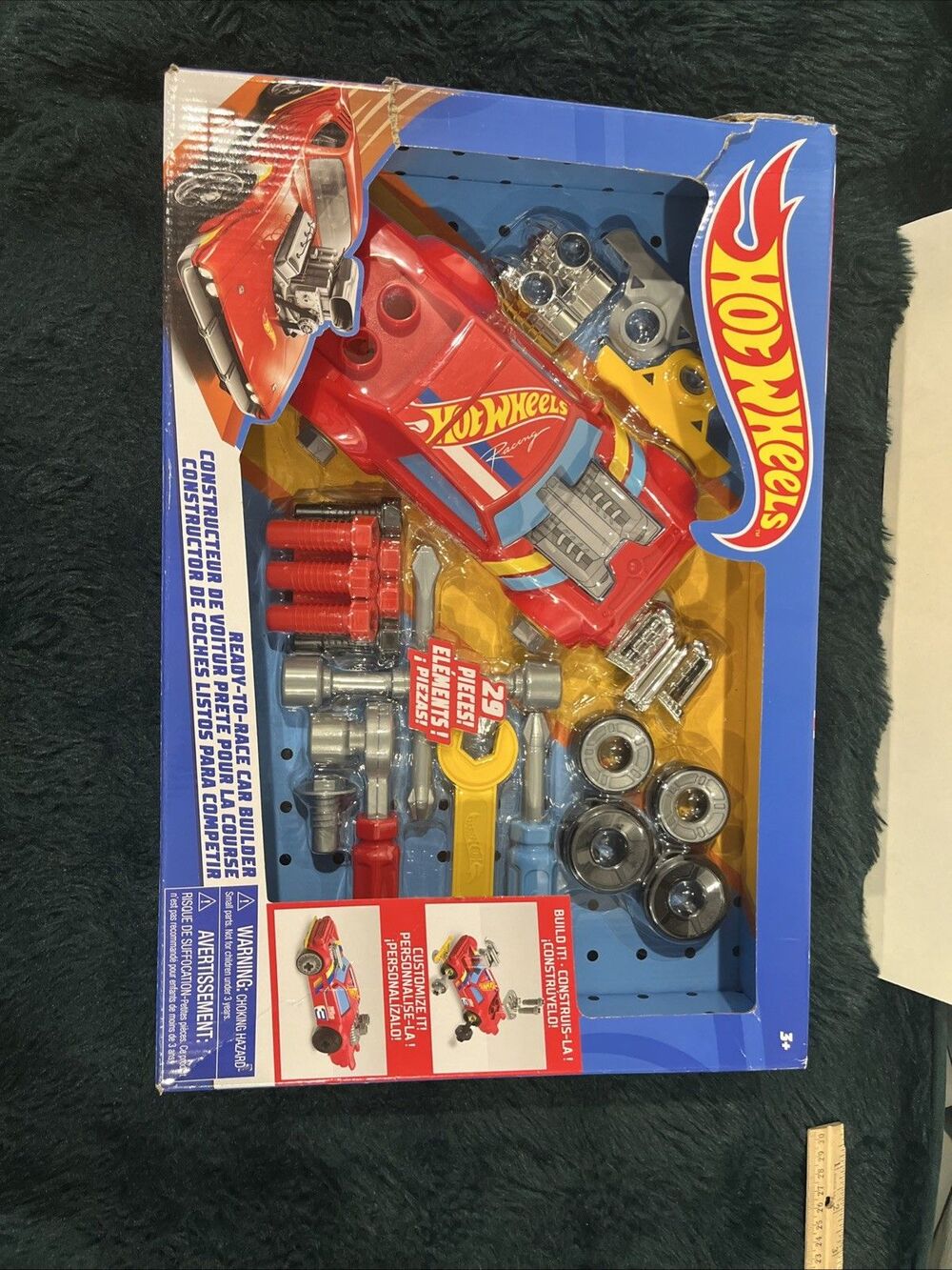 Hot Wheels Ready To Race Car Builder Set 29 Pcs Customizable Toy Truck NIB